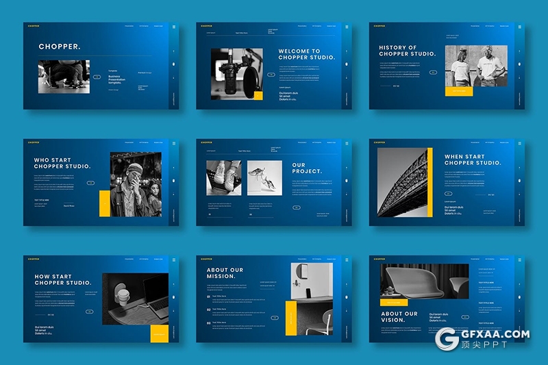 39页蓝色品牌服装鞋子产品展示PPT模板 - 顶尖PPT