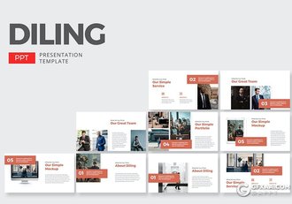 30页扁平化简约风格国外商务风格PPT模板 - 顶尖PPT