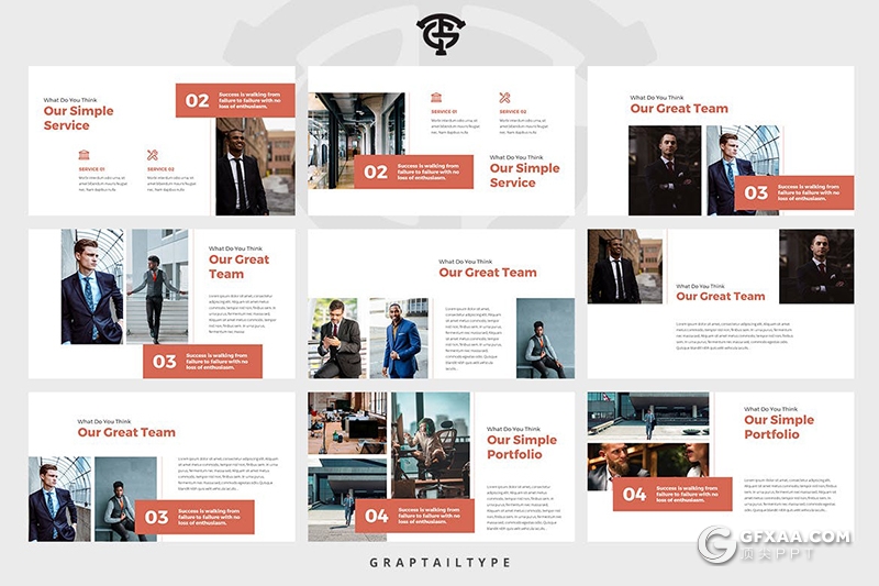 30页扁平化简约风格国外商务风格PPT模板 - 顶尖PPT