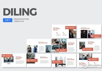 30页扁平化简约风格国外商务风格keynote模板 - 顶尖PPT