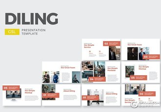 30页扁平化简约风格国外商务风格Google slides模板 - 顶尖PPT