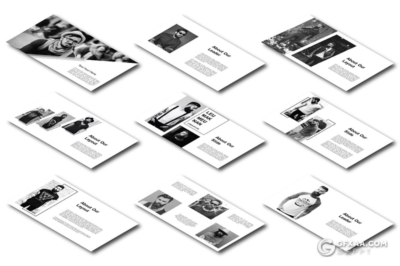 127页黑白时尚流行风格欧美多用途keynote模板 - 顶尖PPT