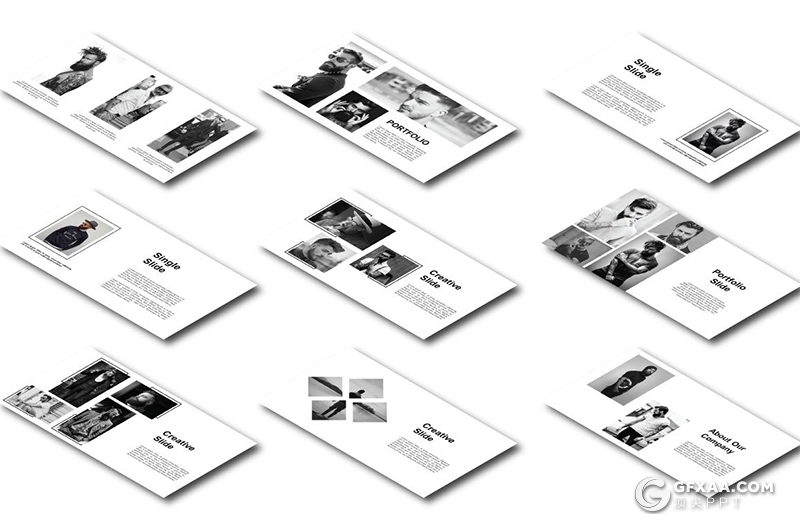 127页黑白时尚流行风格欧美多用途keynote模板 - 顶尖PPT