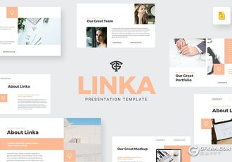 30页扁平化商务风格企业团队简介通用Google slides模板 - 顶尖PPT