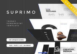 110页扁平化极简风格PPT模板包含图片 - 顶尖PPT