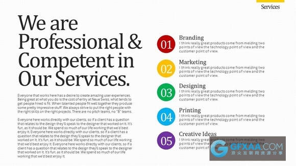 多种配色扁平化极简风格PPT模板 - 顶尖PPT