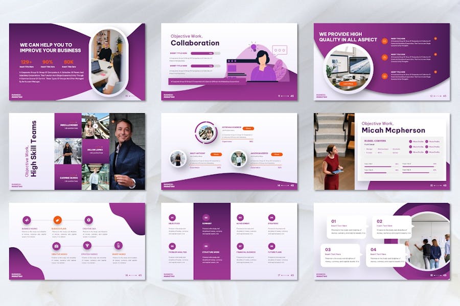 市场营销策略人物插画keynote模板 - 顶尖PPT