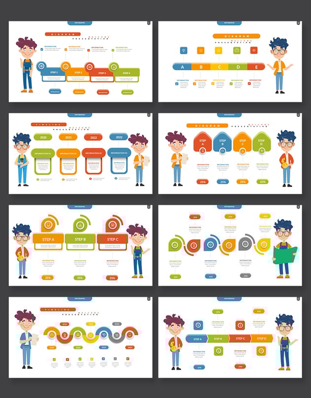 多用途信息图表Keynote演示模板 - 顶尖PPT