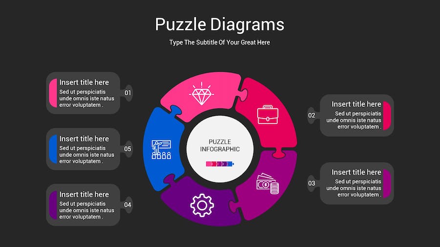 拼图创意展示问题分析图形Keynote模板 - 顶尖PPT