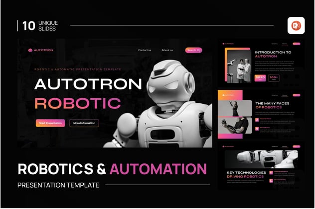 AI人工智能机器人技术主题PPT模板 - 顶尖PPT