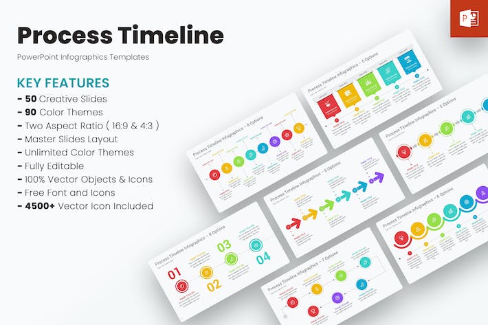 项目时间线进度管理信息图表PPT模板 - 顶尖PPT