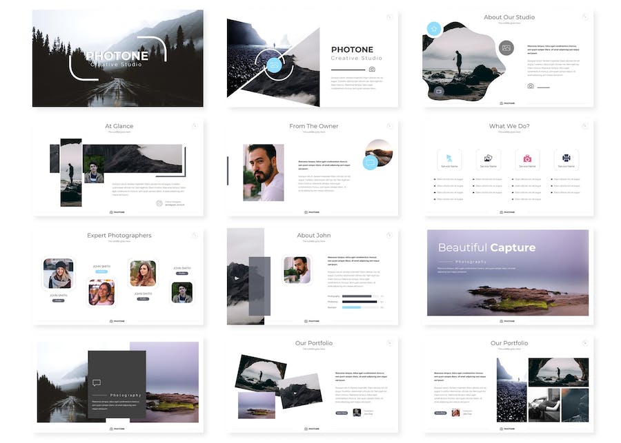 摄影作品展示品牌推广营销PPT模板 - 顶尖PPT