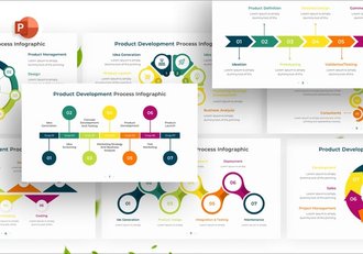 彩色产品开发流程信息图形PPT模板 - 顶尖PPT