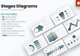 阶段图表图形流程管理展示PPT模板 - 顶尖PPT
