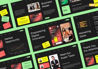 深灰色现代应用商业演讲PPT模板 - 顶尖PPT