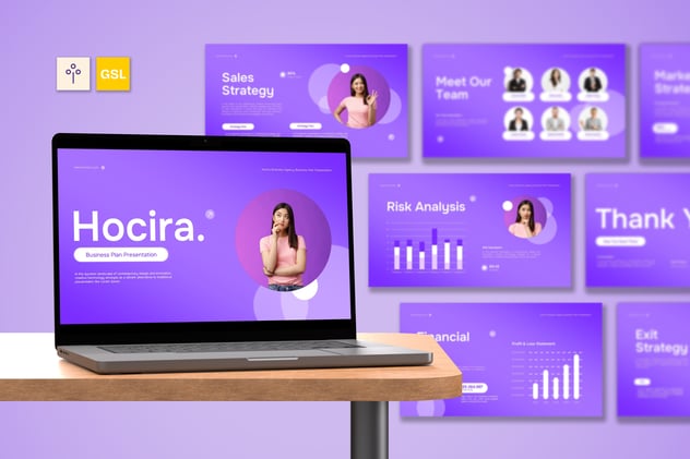 紫色渐变事业代理商业计划PPT模板 - 顶尖PPT