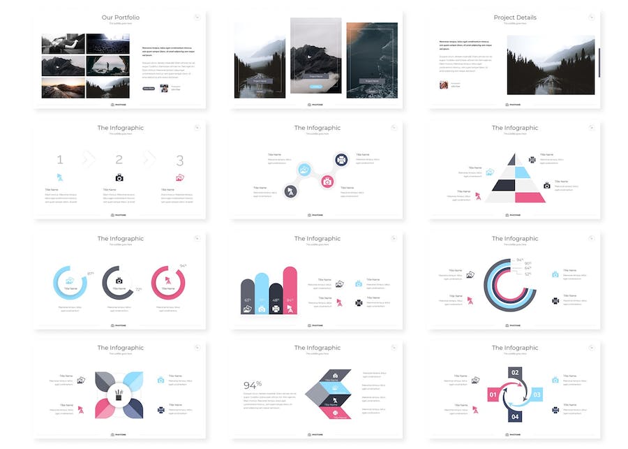 摄影作品展示品牌推广营销PPT模板 - 顶尖PPT