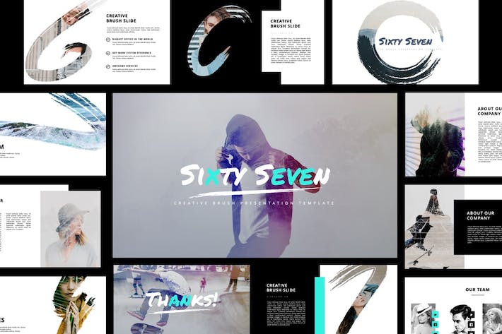 极简创意画笔keynote模板 - 顶尖PPT