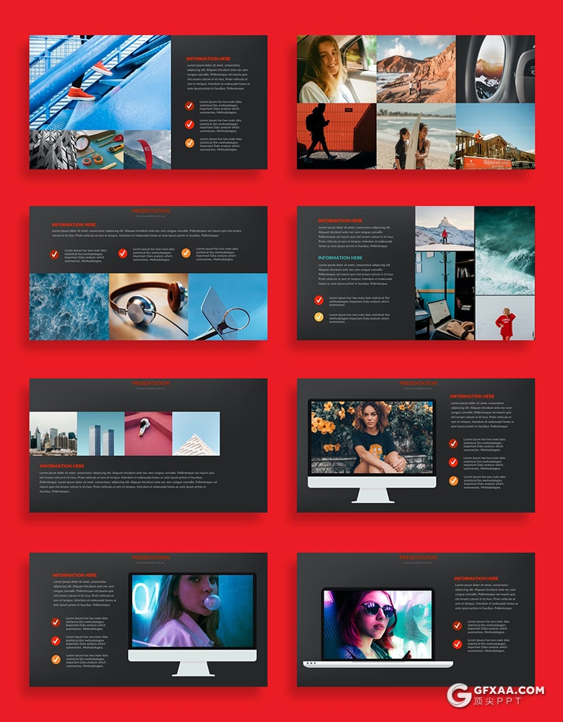 35页创意图片占位符图片展示PPT模板 - 顶尖PPT