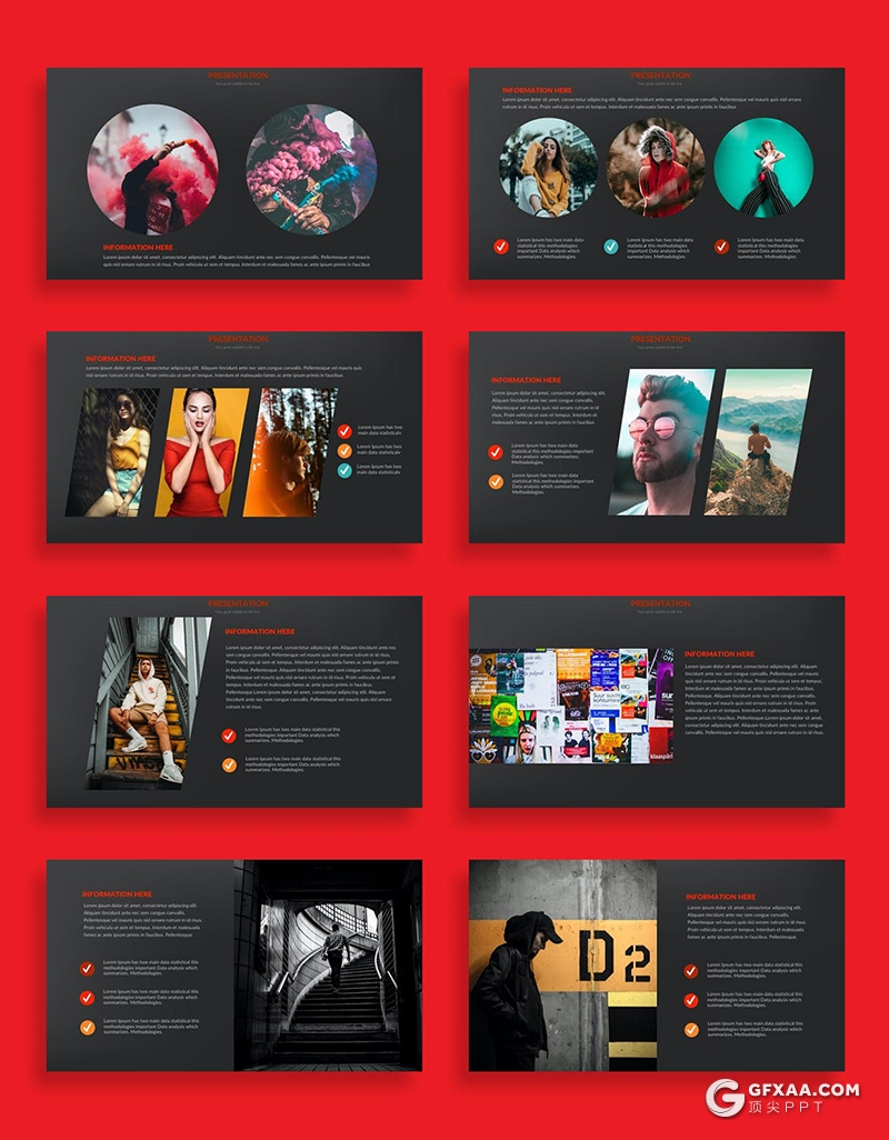 35页创意图片占位符图片展示PPT模板 - 顶尖PPT