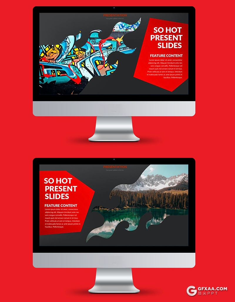 35页创意图片占位符图片展示PPT模板 - 顶尖PPT