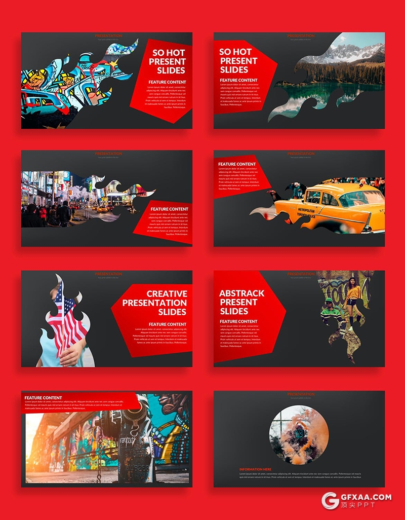 35页创意图片占位符图片展示PPT模板 - 顶尖PPT