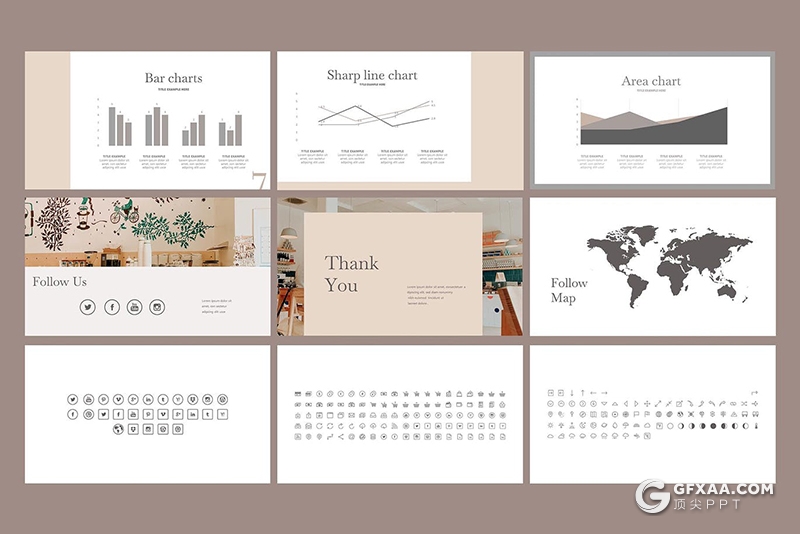 50页时尚流行风格欧美简约PPT模板 - 顶尖PPT