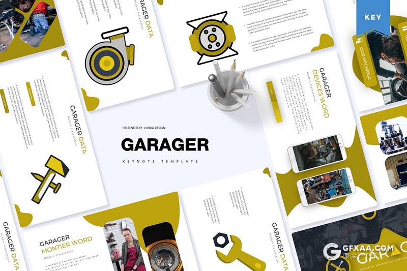 30页汽车配件汽车维修救援系列keynote模板5种配色 - 顶尖PPT