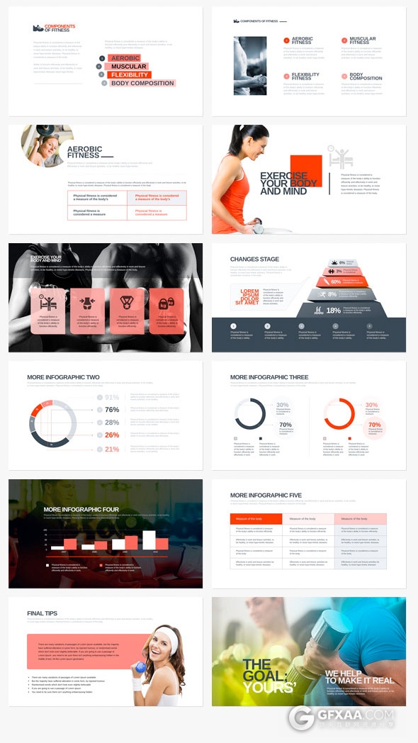 健身强体锻炼分析总结Keynote模板 - 顶尖PPT