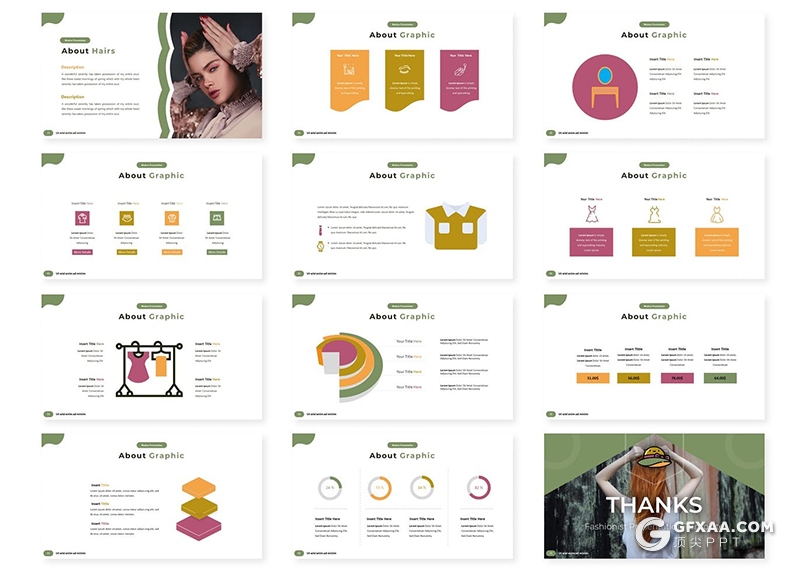 30页卡通图形服装市场调研分析Google slides模板 - 顶尖PPT