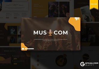 30页创意设计音乐演唱会音乐活动策划Google slides模板5种配色 - 顶尖PPT