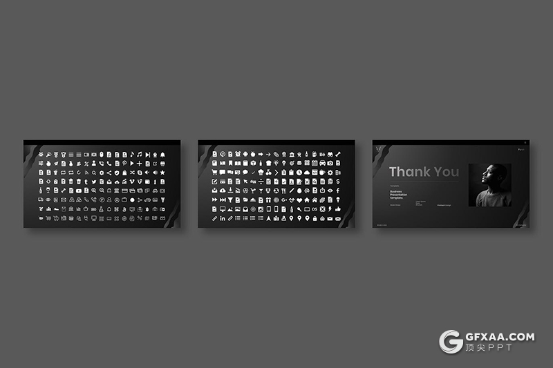 39页纯黑色产品建筑展示时尚流行风格PPT模板 - 顶尖PPT