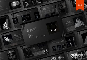 39页纯黑色产品建筑展示时尚流行风格PPT模板 - 顶尖PPT