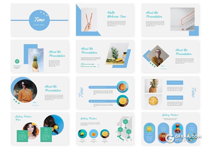 30页扁平化商务工作计划数据分析统计keynote模板5种配色 - 顶尖PPT