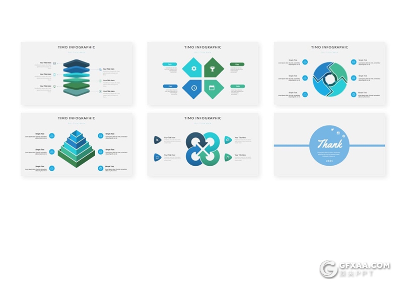 30页扁平化商务工作计划数据分析统计keynote模板5种配色 - 顶尖PPT