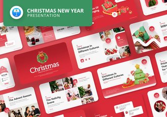 圣诞节快乐派对狂欢keynote模板 - 顶尖PPT