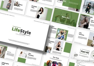 绿色国外时尚女性服装展示服装行业分析PPT模板 - 顶尖PPT