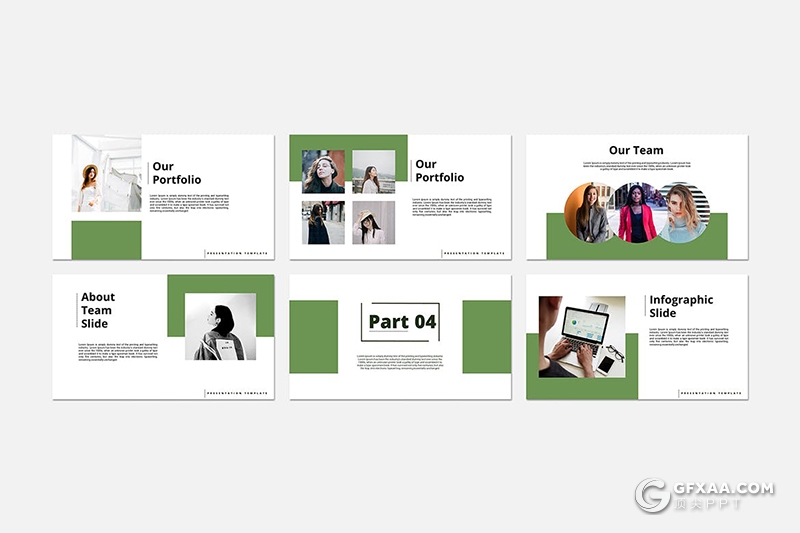 绿色国外时尚女性服装展示服装行业分析PPT模板 - 顶尖PPT