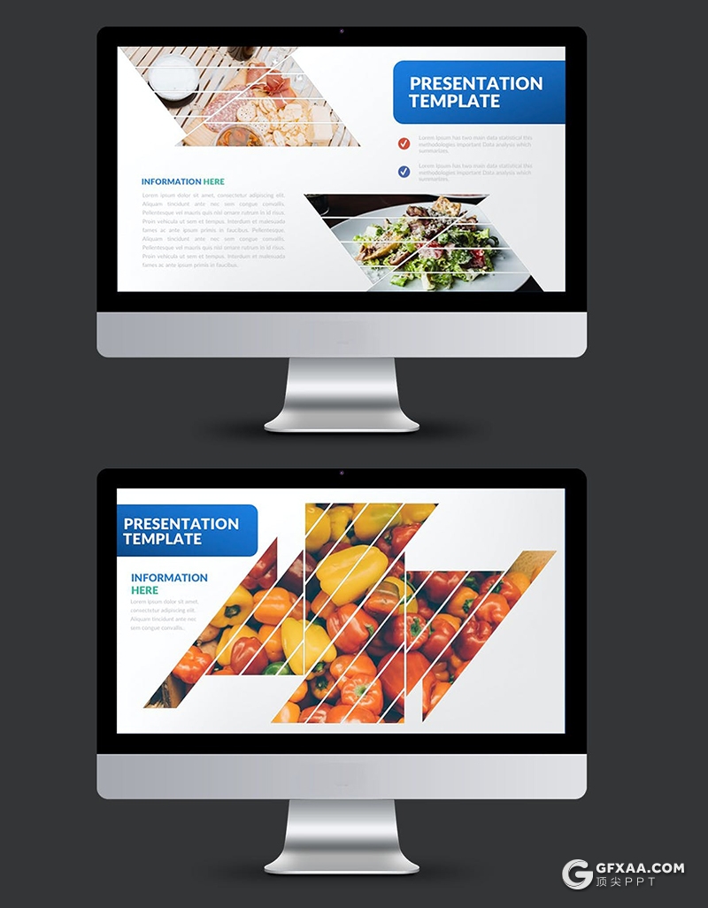 32页创意几何图形图片展示PPT模板 - 顶尖PPT