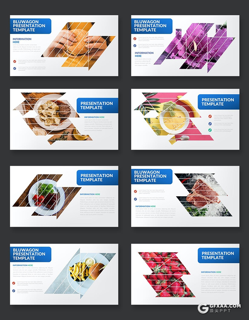 32页创意圆形图片占位符图片展示PPT模板 - 顶尖PPT