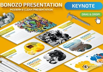 32页创意圆形图片占位符图片展示keynote模板 - 顶尖PPT