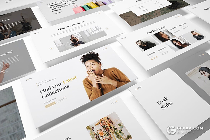 30页简约文艺风格时尚主题PPT模板 - 顶尖PPT