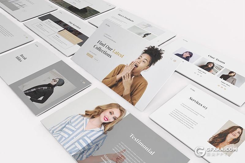 30页简约文艺风格时尚主题PPT模板 - 顶尖PPT