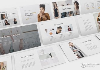 30页简约文艺风格时尚主题PPT模板 - 顶尖PPT