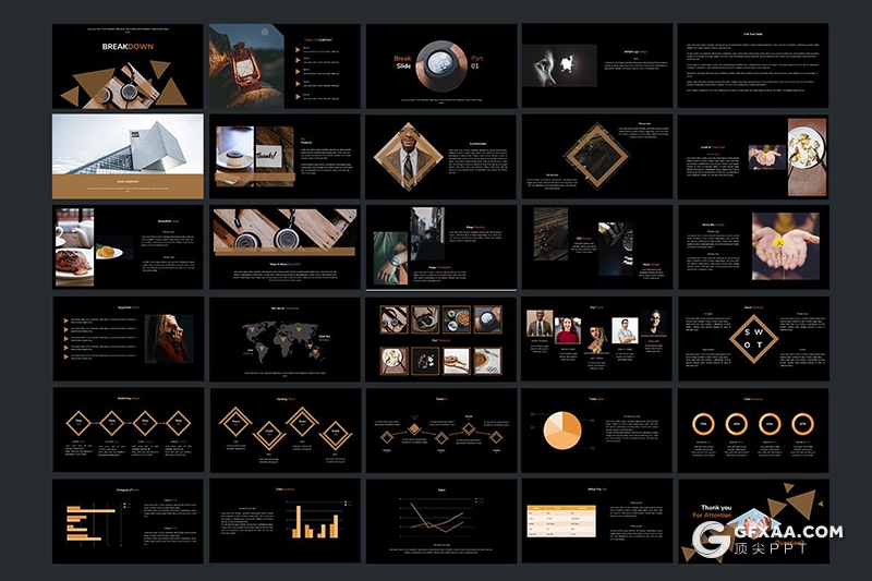 35页黑白两种底色企业宣传介绍工作规划通用PPT模板 - 顶尖PPT