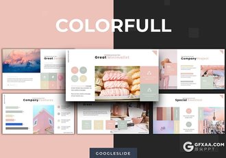 30页时尚简约小清新文艺风格Google slides模板5种配色 - 顶尖PPT