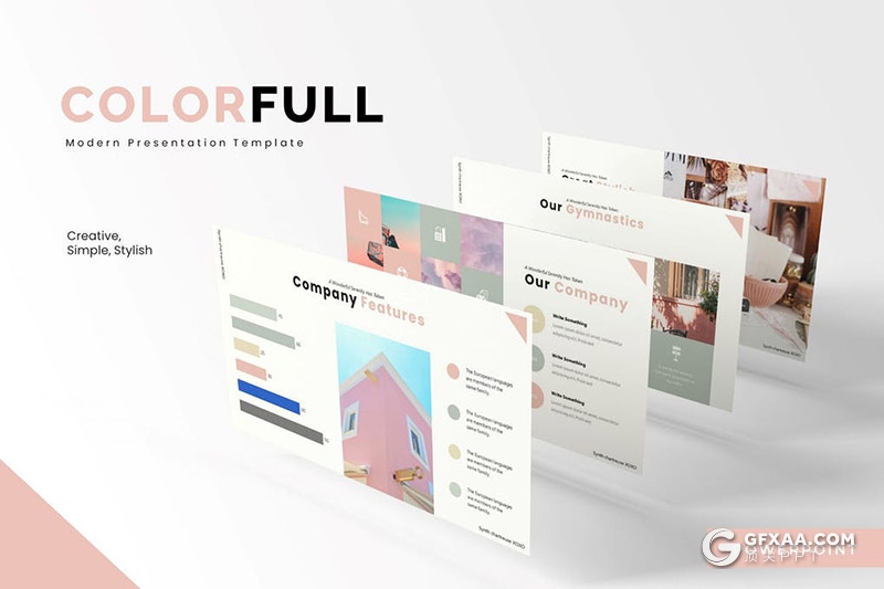 30页时尚简约小清新文艺风格PPT模板5种配色 - 顶尖PPT