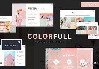 30页时尚简约小清新文艺风格keynote模板5种配色 - 顶尖PPT