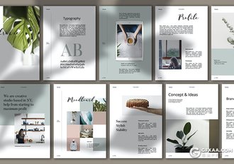 52页竖版国外简约文艺唯美风格PPT模板 - 顶尖PPT