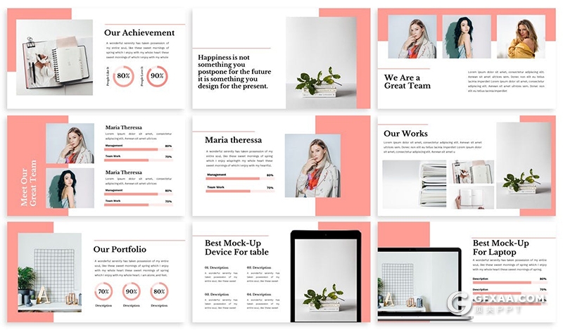 30页时尚女性主题PPT模板3种主题配色 - 顶尖PPT